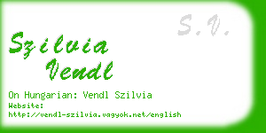 szilvia vendl business card